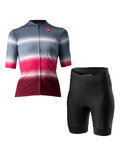 CASTELLI Cycling short sleeve jersey and shorts - DOLCE LADY - red/blue/black