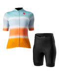 CASTELLI Cycling short sleeve jersey and shorts - DOLCE LADY - black/blue/orange