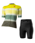 CASTELLI Cycling short sleeve jersey and shorts - DOLCE LADY - green/black/yellow