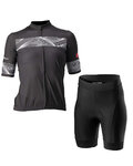 CASTELLI Cycling short sleeve jersey and shorts - FENICE LADY - black/white