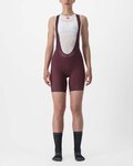 CASTELLI Cycling bib shorts - PRIMA LADY - bordeaux