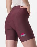 CASTELLI Cycling shorts without bib - PRIMA LADY - bordeaux