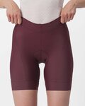 CASTELLI Cycling shorts without bib - PRIMA LADY - bordeaux