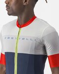 CASTELLI Cycling short sleeve jersey - SEZIONE - ivory/blue/red