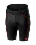 CASTELLI Cycling shorts without bib - VELOCISSIMA LADY - black/red