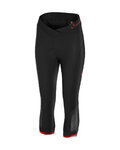 CASTELLI Cycling 3/4 lenght shorts without bib - VISTA LADY - red/black