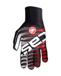 CASTELLI Cycling long-finger gloves - DILUVIO C - black/red