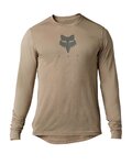 FOX Cycling summer long sleeve jersey - RANGER TRU DRI - brown