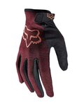 FOX Cycling long-finger gloves - RANGER LADY - black/bordeaux