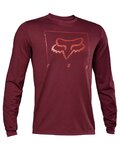 FOX Cycling winter long sleeve jersey - RANGER TRED - bordeaux