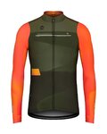 GOBIK Cycling winter long sleeve jersey - SUPERCOBBLE - orange/green