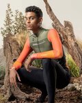 GOBIK Cycling winter long sleeve jersey - SUPERCOBBLE - orange/green