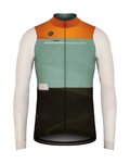 GOBIK Cycling winter long sleeve jersey - COBBLE - black/ivory/green/orange