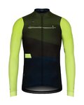 GOBIK Cycling winter long sleeve jersey - COBBLE - anthracite/green/blue
