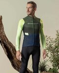 GOBIK Cycling winter long sleeve jersey - COBBLE - anthracite/green/blue
