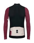 GOBIK Cycling winter long sleeve jersey - PACER BLEND - ivory/black/bordeaux