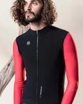 GOBIK Cycling winter long sleeve jersey - COBBLE BLEND - ivory/pink/black