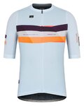 GOBIK Cycling short sleeve jersey - STARK - light blue/bordeaux/orange