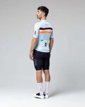 GOBIK Cycling short sleeve jersey - STARK - light blue/bordeaux/orange