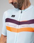 GOBIK Cycling short sleeve jersey - STARK - light blue/bordeaux/orange