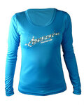 HAVEN Cycling summer long sleeve jersey - AMAZON LADY LONG MTB - white/blue