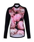 HOLOKOLO Cycling winter long sleeve jersey - PEONY LADY WINTER - black/pink