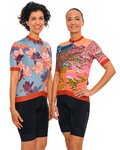 HOLOKOLO Cycling short sleeve jersey - FREE ELITE LADY - orange/multicolour