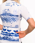 HOLOKOLO Cycling short sleeve jersey - EXPLORE ELITE LADY - blue/white