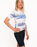 HOLOKOLO Cycling short sleeve jersey - EXPLORE ELITE LADY - blue/white