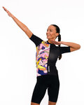HOLOKOLO Cycling short sleeve jersey - ESCAPE ELITE LADY - black/multicolour
