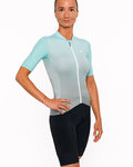 HOLOKOLO Cycling short sleeve jersey and shorts - INFINITY LADY - black/light blue