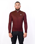 HOLOKOLO Cycling winter long sleeve jersey - STARLIGHT WINTER - bordeaux