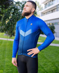 HOLOKOLO Cycling winter long sleeve jersey - ARROW WINTER - blue