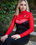 HOLOKOLO Cycling winter long sleeve jersey - ARROW LADY WINTER - red/black