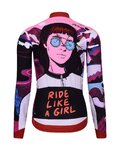 HOLOKOLO Cycling winter long sleeve jersey - SUNSET LADY WINTER - multicolour