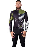HOLOKOLO Cycling winter long sleeve jersey - CAMOUFLAGE WINTER - green/black