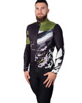 HOLOKOLO Cycling winter long sleeve jersey - CAMOUFLAGE WINTER - green/black