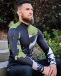 HOLOKOLO Cycling winter long sleeve jersey - CAMOUFLAGE WINTER - green/black