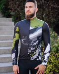 HOLOKOLO Cycling winter long sleeve jersey - CAMOUFLAGE WINTER - green/black