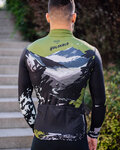 HOLOKOLO Cycling winter long sleeve jersey - CAMOUFLAGE WINTER - green/black