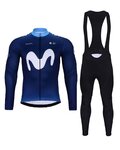 BONAVELO Cycling winter set - MOVISTAR 2024 WINTER - black/blue