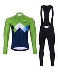 BONAVELO Cycling winter set - SLOVENIA WINTER - green/black/blue