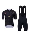 HOLOKOLO Cycling short sleeve jersey and shorts - DRAGONFLIES ELITE - black