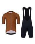 HOLOKOLO Cycling short sleeve jersey and shorts - VICTORIOUS - brown/black