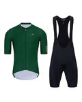 HOLOKOLO Cycling short sleeve jersey and shorts - VICTORIOUS GOLD - green/black