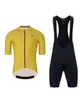 HOLOKOLO Cycling short sleeve jersey and shorts - VICTORIOUS - black/yellow