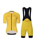 HOLOKOLO Cycling short sleeve jersey and shorts - VICTORIOUS LADY - yellow