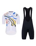 HOLOKOLO Cycling short sleeve jersey and shorts - UNIVERSE ELITE - black/white/multicolour