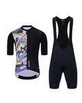HOLOKOLO Cycling short sleeve jersey and shorts - ESCAPE ELITE - multicolour/black
