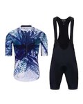 HOLOKOLO Cycling short sleeve jersey and shorts - TRACES ELITE - blue/black/white